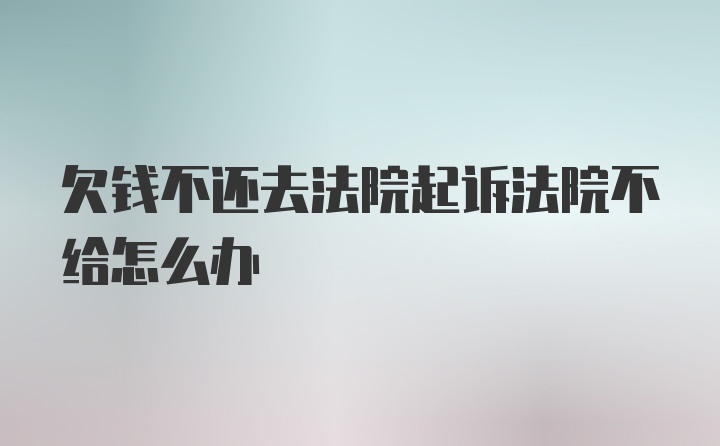 欠钱不还去法院起诉法院不给怎么办