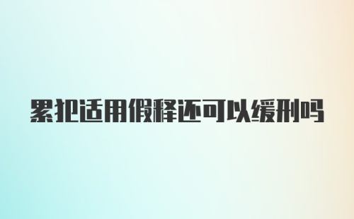 累犯适用假释还可以缓刑吗