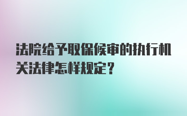 法院给予取保候审的执行机关法律怎样规定？