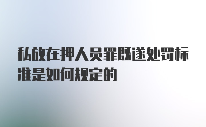 私放在押人员罪既遂处罚标准是如何规定的