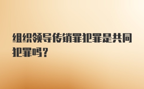 组织领导传销罪犯罪是共同犯罪吗?