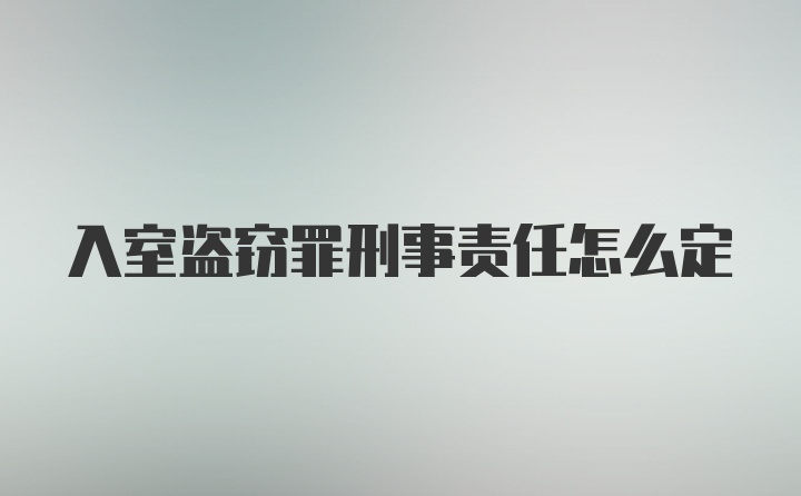 入室盗窃罪刑事责任怎么定