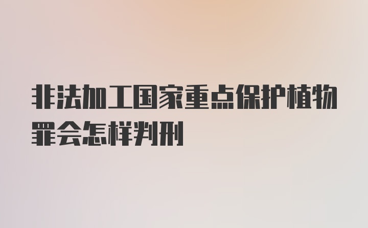 非法加工国家重点保护植物罪会怎样判刑