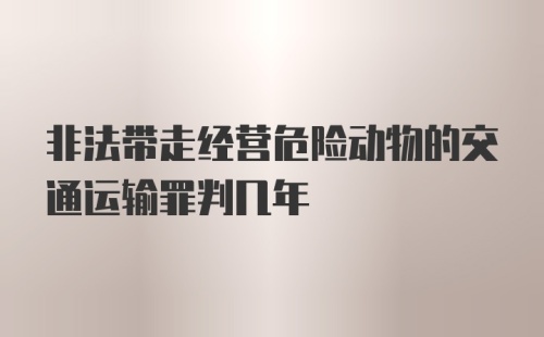 非法带走经营危险动物的交通运输罪判几年