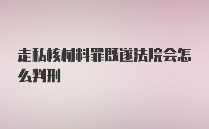 走私核材料罪既遂法院会怎么判刑