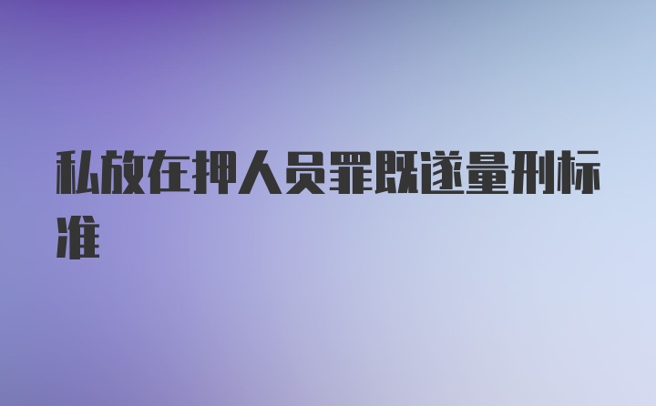 私放在押人员罪既遂量刑标准