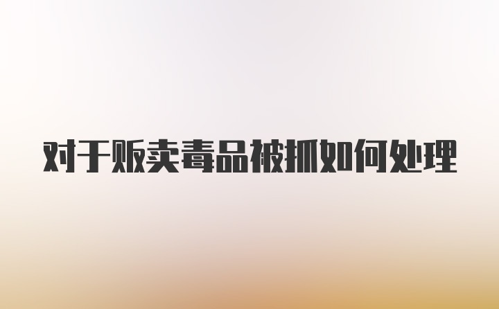 对于贩卖毒品被抓如何处理