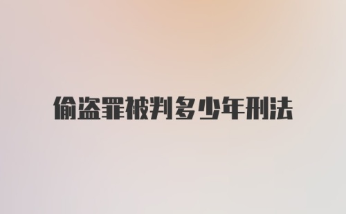 偷盗罪被判多少年刑法