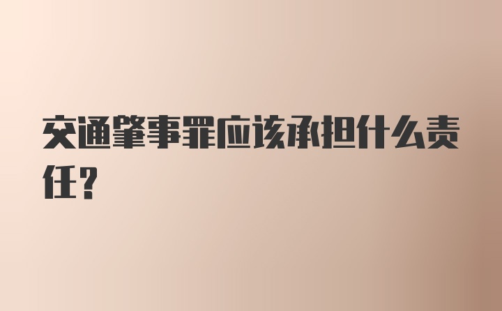 交通肇事罪应该承担什么责任?