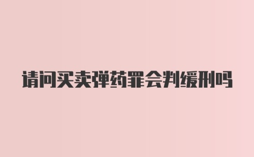 请问买卖弹药罪会判缓刑吗