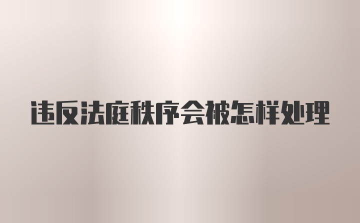 违反法庭秩序会被怎样处理