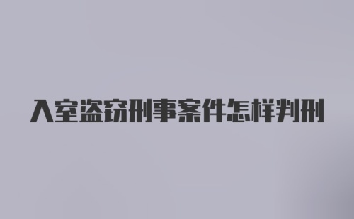 入室盗窃刑事案件怎样判刑