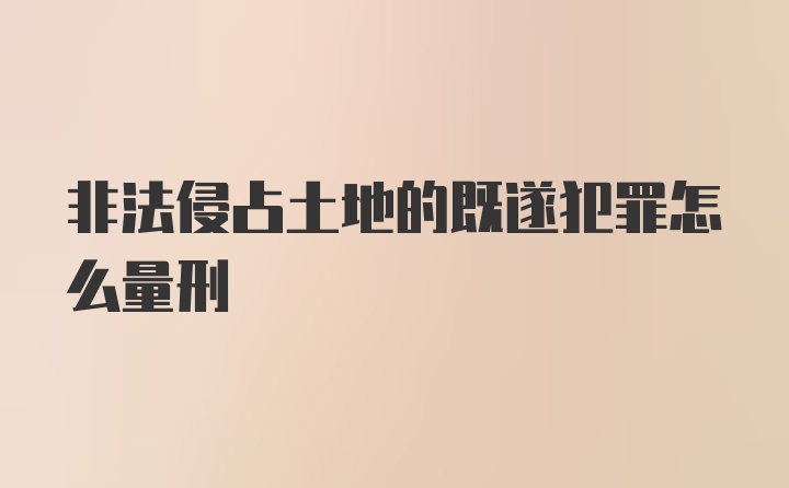 非法侵占土地的既遂犯罪怎么量刑