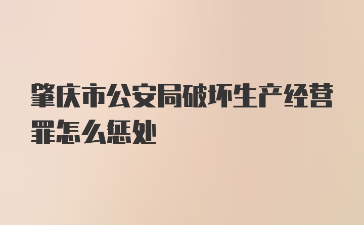 肇庆市公安局破坏生产经营罪怎么惩处