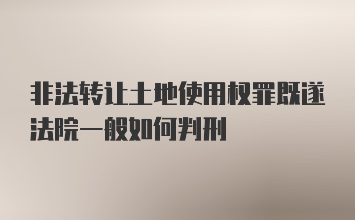 非法转让土地使用权罪既遂法院一般如何判刑