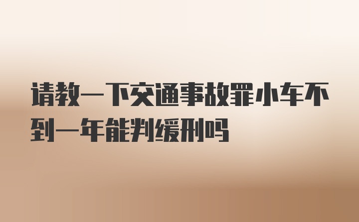 请教一下交通事故罪小车不到一年能判缓刑吗