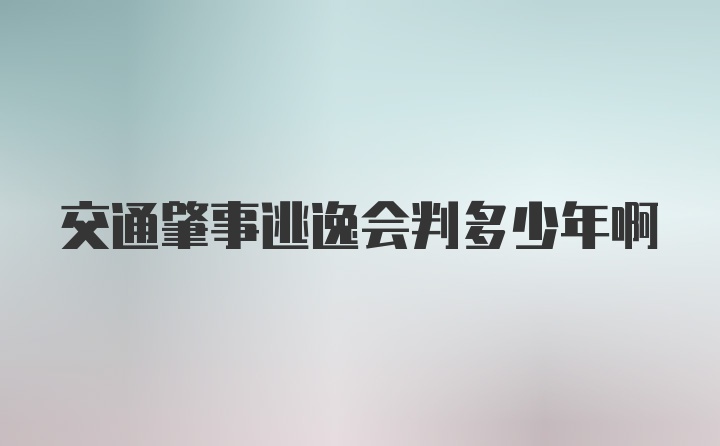 交通肇事逃逸会判多少年啊