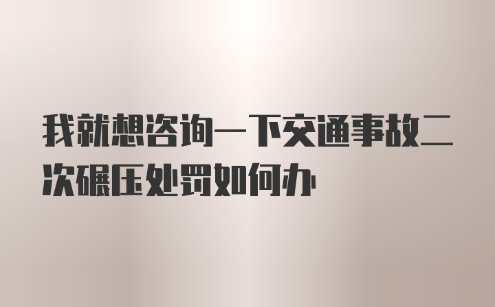 我就想咨询一下交通事故二次碾压处罚如何办