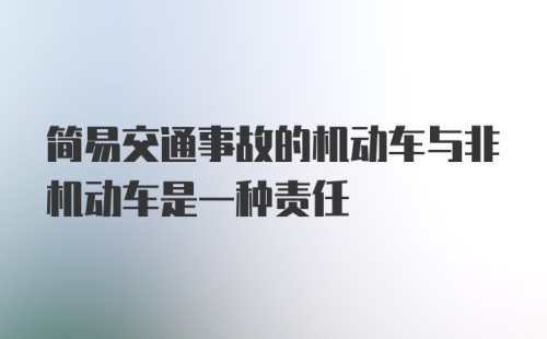 简易交通事故的机动车与非机动车是一种责任