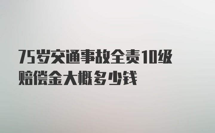 75岁交通事故全责10级赔偿金大概多少钱