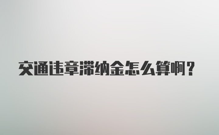 交通违章滞纳金怎么算啊？