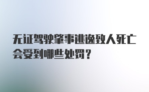 无证驾驶肇事逃逸致人死亡会受到哪些处罚?