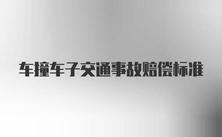 车撞车子交通事故赔偿标准