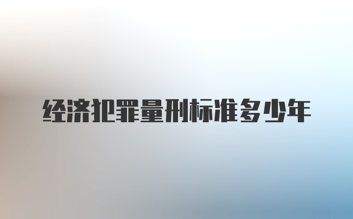 经济犯罪量刑标准多少年