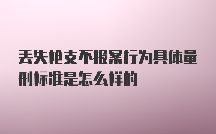 丢失枪支不报案行为具体量刑标准是怎么样的