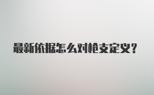 最新依据怎么对枪支定义？