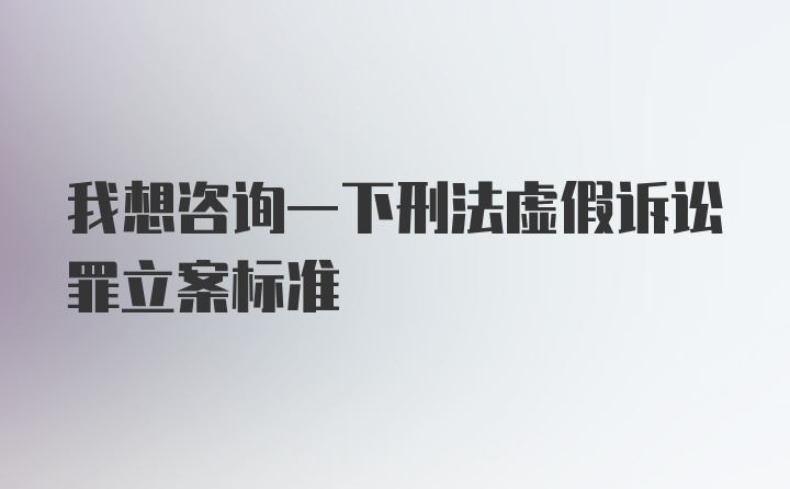 我想咨询一下刑法虚假诉讼罪立案标准