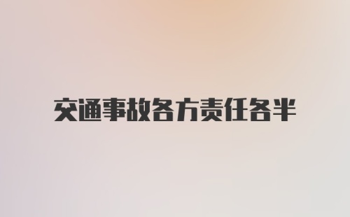 交通事故各方责任各半