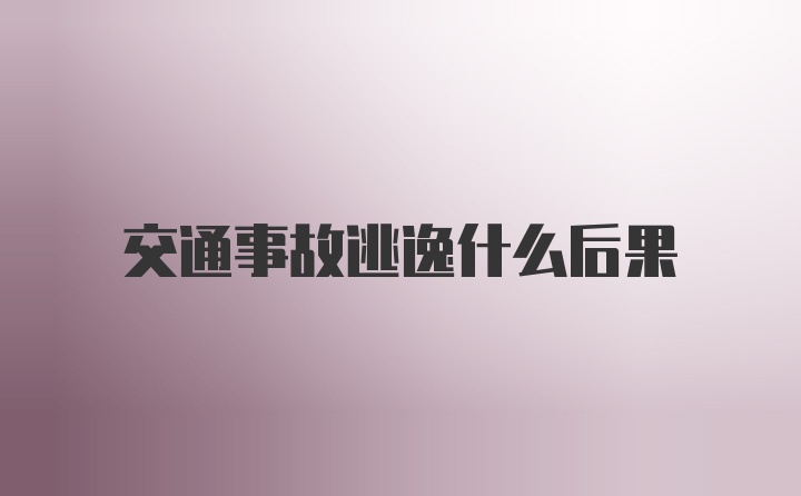 交通事故逃逸什么后果