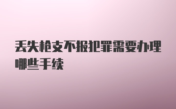 丢失枪支不报犯罪需要办理哪些手续