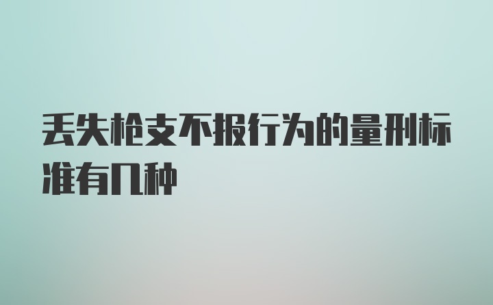 丢失枪支不报行为的量刑标准有几种