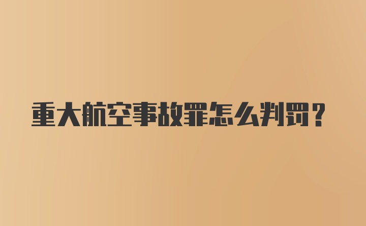 重大航空事故罪怎么判罚？