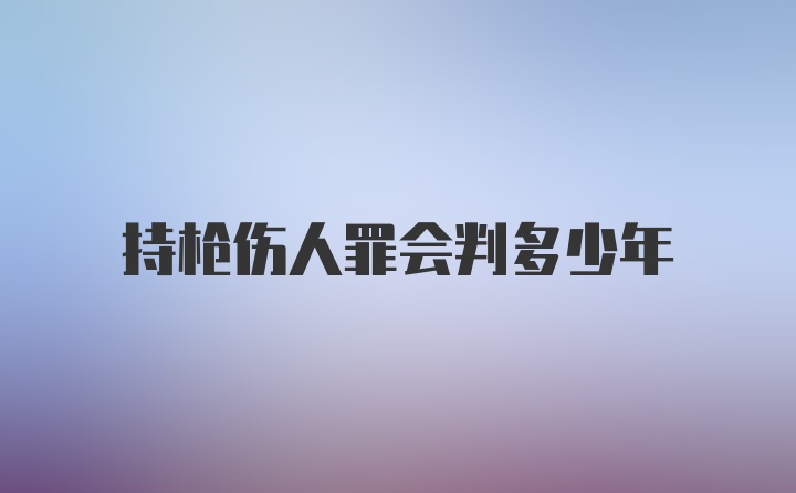 持枪伤人罪会判多少年