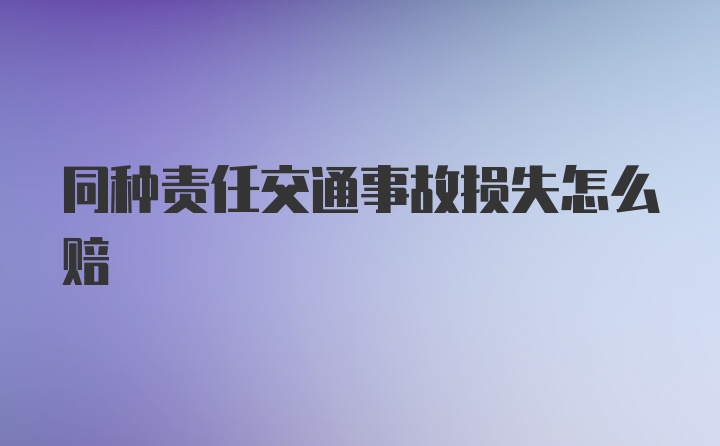 同种责任交通事故损失怎么赔