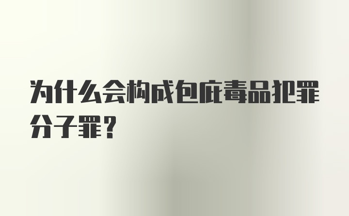 为什么会构成包庇毒品犯罪分子罪？