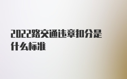 2022路交通违章扣分是什么标准