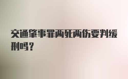 交通肇事罪两死两伤要判缓刑吗？