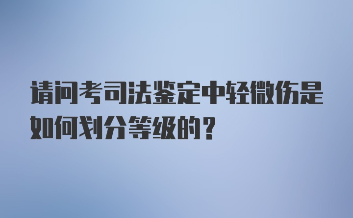 请问考司法鉴定中轻微伤是如何划分等级的？