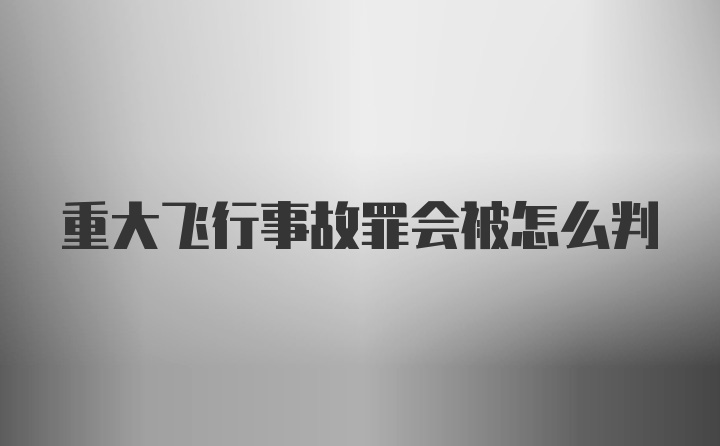 重大飞行事故罪会被怎么判