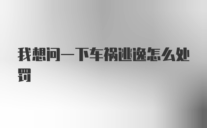 我想问一下车祸逃逸怎么处罚