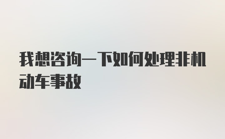 我想咨询一下如何处理非机动车事故