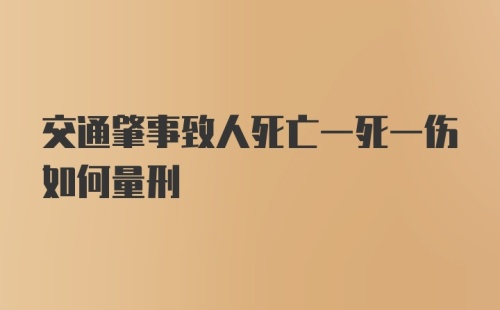 交通肇事致人死亡一死一伤如何量刑