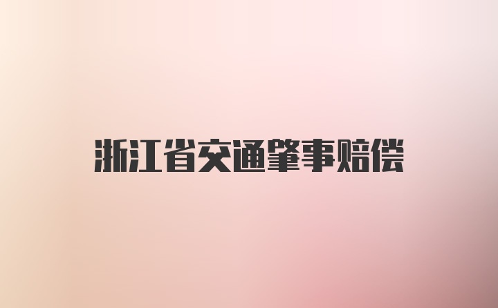 浙江省交通肇事赔偿