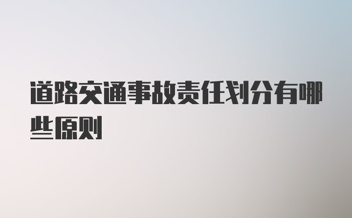 道路交通事故责任划分有哪些原则