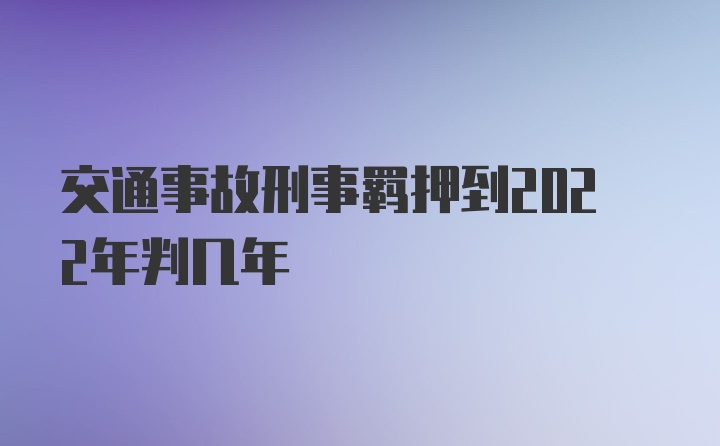 交通事故刑事羁押到2022年判几年