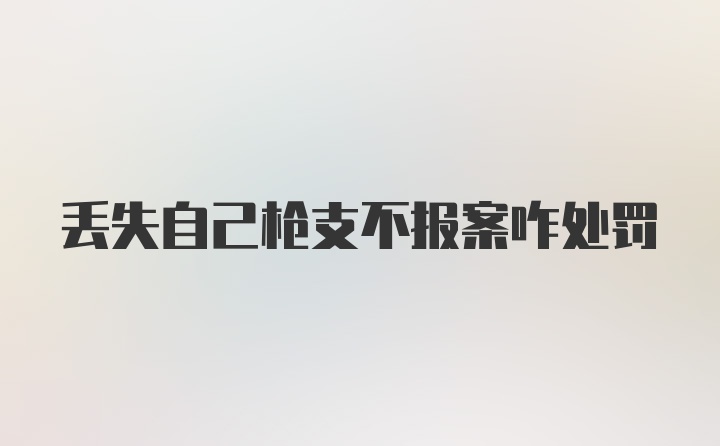 丢失自己枪支不报案咋处罚